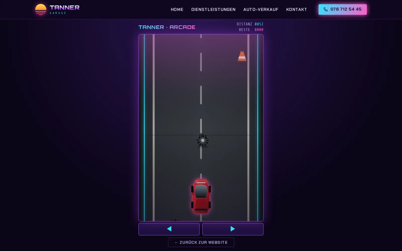 Das Arcade-Game während einer Fahrt