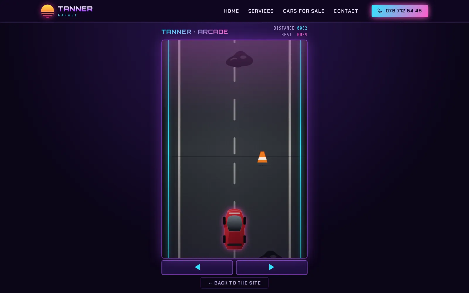 The arcade game, mid-run