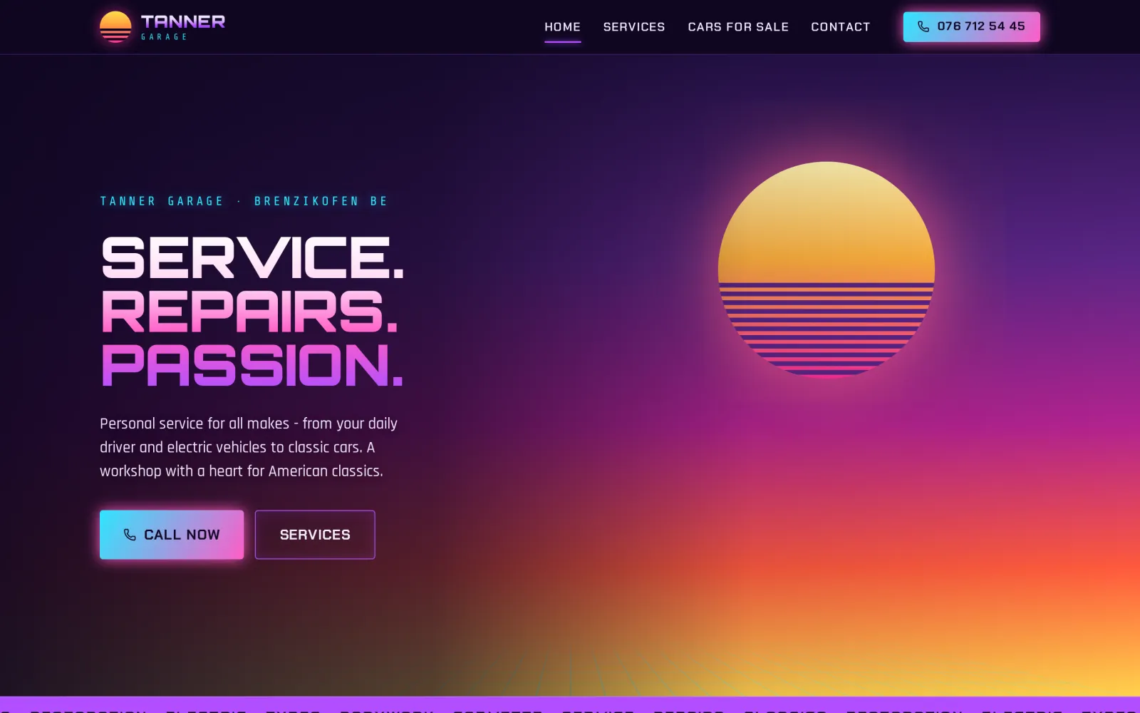 The Tanner Garage homepage