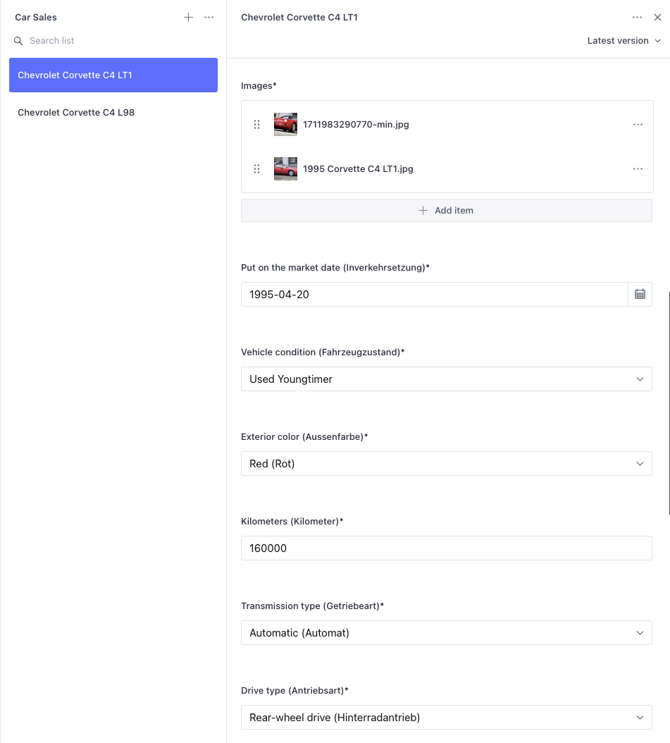 Sanity CMS backend