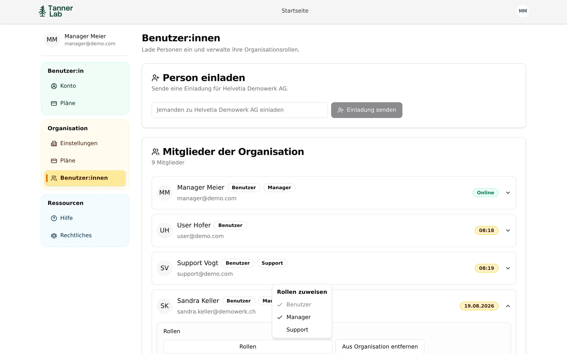 Invite members and assign roles
